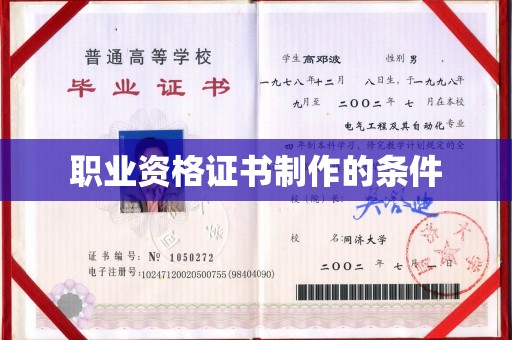 永年职业资格证书制作的条件