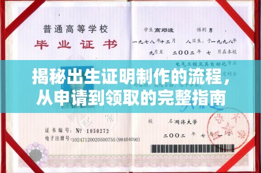 永年揭秘出生证明制作的流程，从申请到领取的完整指南