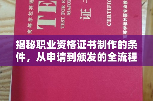 永年揭秘职业资格证书制作的条件，从申请到颁发的全流程解析